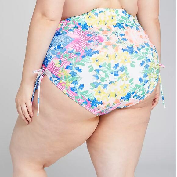 Cacique | Floral Ultra High Waist Full Coverage Brief Swim Bikini Bottoms - Picture 7 of 8